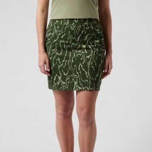 Athleta EUC Vienna Voyage Eucalyptus Green Printed Skort Sz 10